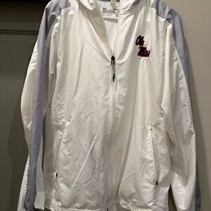 Ole Miss Under Armour White and Gray Rain Jacket